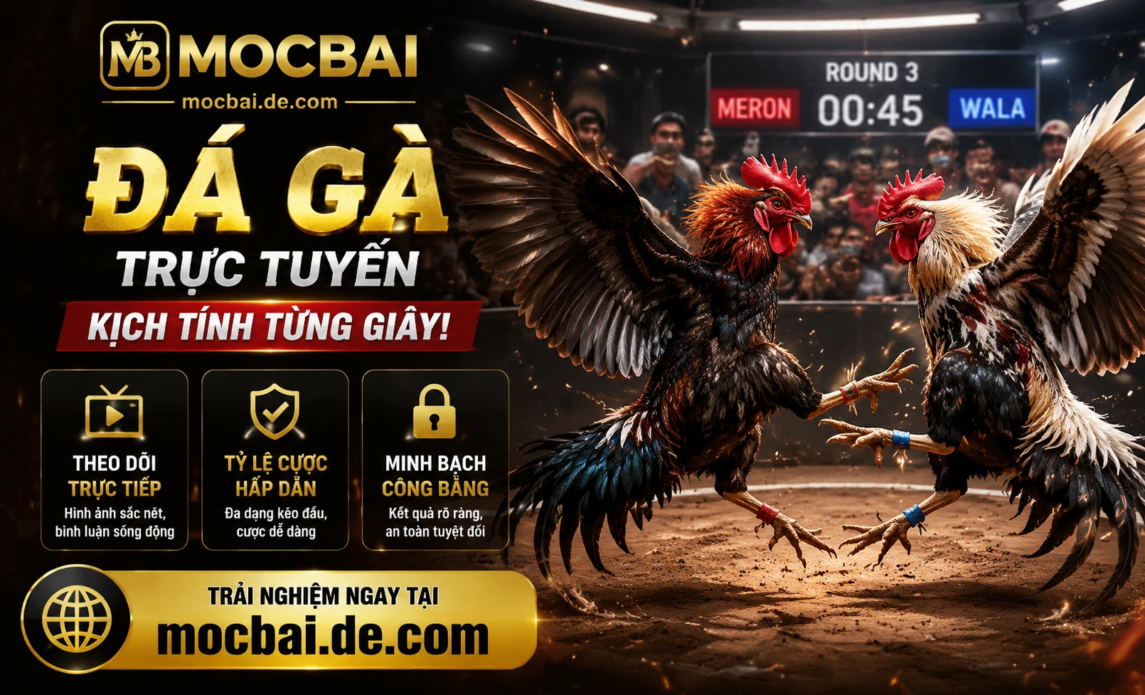 Mocbai Đá Gà live giao diện chính